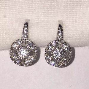 EUC CZ Rhinestone Sterling Silver Earrings